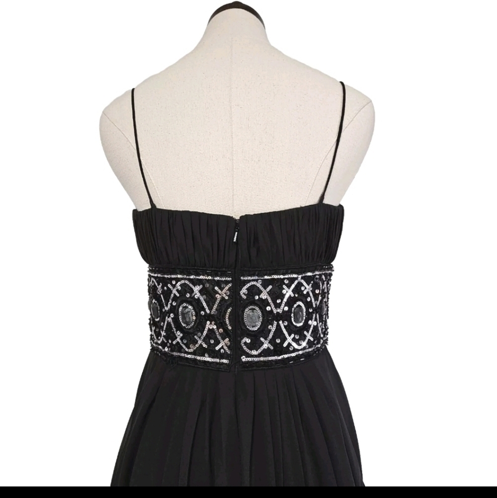 Hailey Adrianna Papell Black Formal Elegant Sexy Evening Prom Beaded Long Gown 6 - Picture 6 of 16